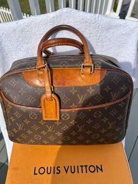 Auth Louis Vuitton MMonogram Deauville M47270 Hand Bag GOOD CONDITION!